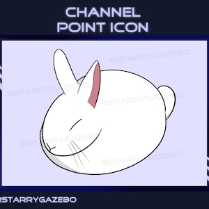 White Bunny Rabbit Closed Eye Channel Point Icon Twitch