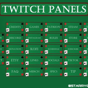 Casino Theme Roulette Cards Twitch Panels