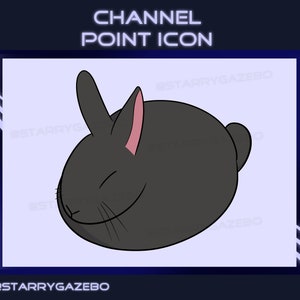 Black Bunny Rabbit Closed Eye Channel Point Icon Twitch