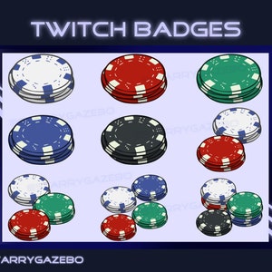 Casino Theme Poker Chips Sub/Bit Badges - Twitch