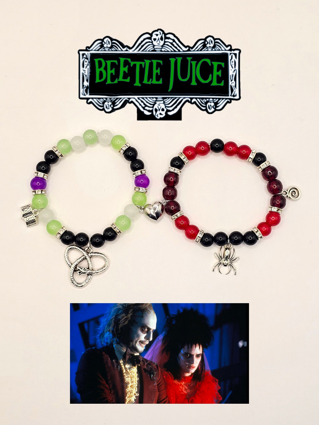 Beetlejuice and Lydia Matching Bracelets - Etsy