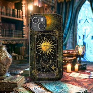 Étui pour téléphone The Sun Tarot Card, étui pour smartphone Major Arcana, protection pour téléphone portable résistante, mate ou brillante, protection pour téléphone portable à imprimé mystique