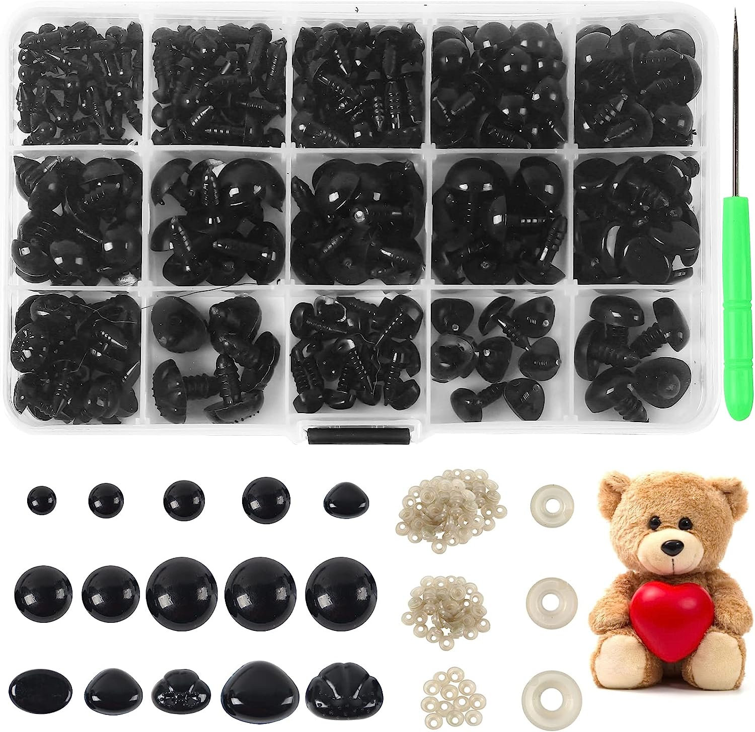 10 5 Pairs X 18mm Safety Eyes in Black Plastic for Doll, Crochet
