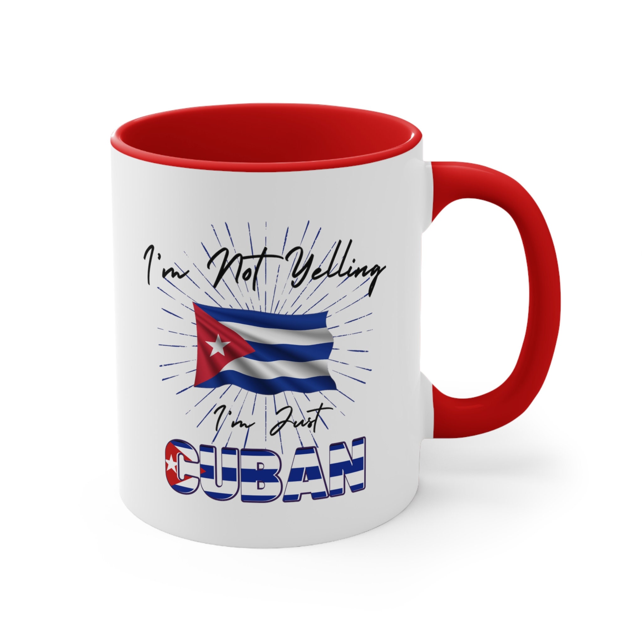 Cuban Flag Expresso Cup Set. 6 cups, 6 Saucers. Total 12 Pieces Juego De  Tazas De Cafe Cubano Bandera (1)