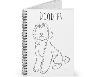 Doodle Dog Notebook, Spiral Ruled Line Journal, Sketchbook