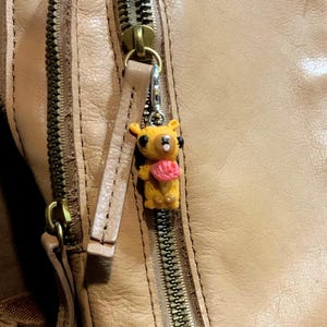 Handmade Polymer Clay Mini Capybara with Ice Cream Charm / Keychain