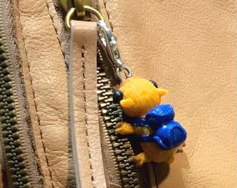Handmade Polymer Clay Mini Capybara with Backpack Charm / Keychain