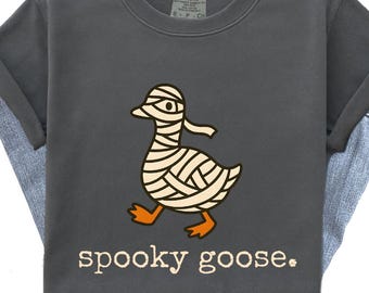 Spooky Goose Halloween Shirt: Mummy Graphic Tee or Sweatshirt