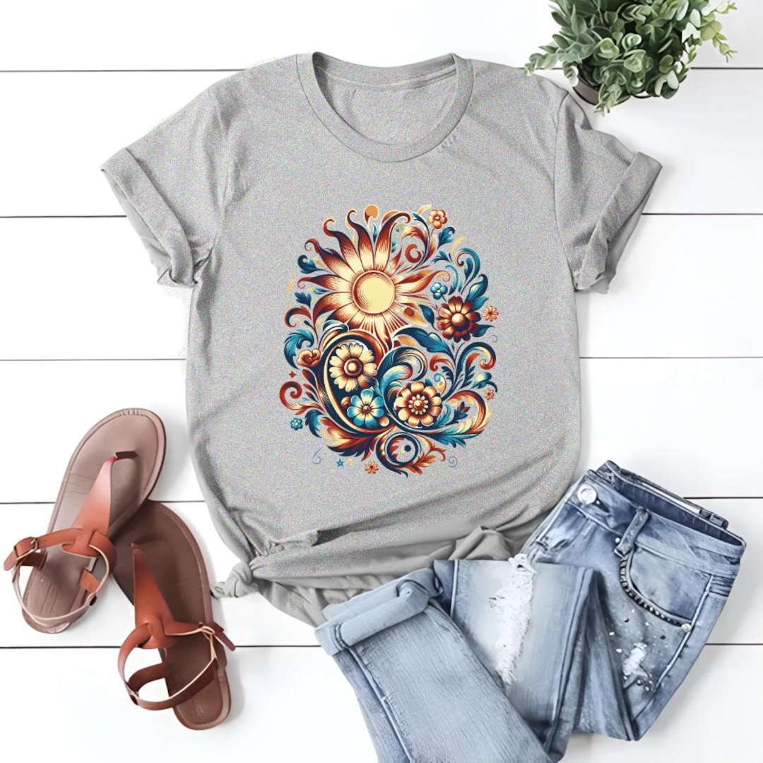 Faye | Vintage Bohemian Floral Print Women's T-Shirt