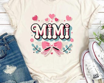 Mimi Valentine's Day Shirt: Pastel Bow Design, Gift for Mimi