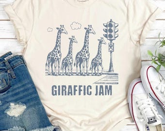 Giraffic Jam Giraffe Shirt: Funny Animal Pun Tee