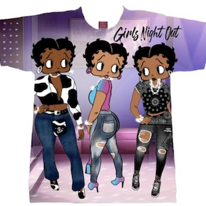 Blessed Black Betty Boop T-shirt Girls Night Out Beroemde zwarte vrouwen Vrouwen Geschiedenis Makers Jazzzanger Black History Month, #BlackBettyBoop