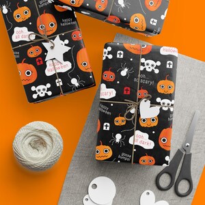 Wrapping Paper, Halloween Gift Wrap, Scary Fall Paper, Halloween Party Kids, Halloween Lover - Halloween Wrapping Papers, Spooky Gift Wrap,