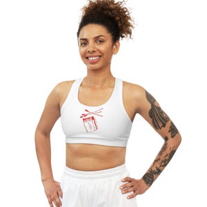 Match Box Design Sports Bra: Seamless Medium Support Athletic Top