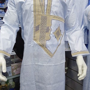 Men&#39;s Long Sleeve Kaftan Thobe Robe Side Split Men Thobe with Pockets Casual Thobe, Moroccan dress, Mauritanian Cloth