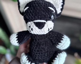 Crochet Tuxedo Cat Doll: Handmade Cat Plushie
