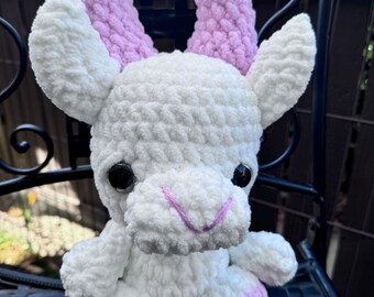 Crochet Goat Plushie: Handmade Pastel Amigurumi