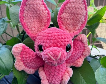 Crochet Peach Bat: Spooky Bat Plushie