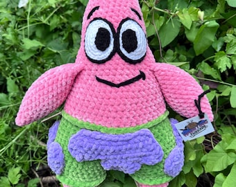 Patrick Star-Inspired Crochet Doll, SpongeBob Plushie