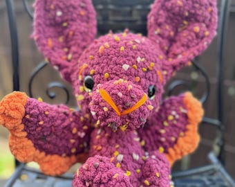 Crochet Lava Bat Plush: Handmade Yarn Doll