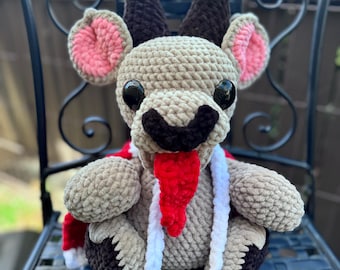 Crochet Krampus Doll: Handmade Krampus Plushie, Spooky Christmas Decor