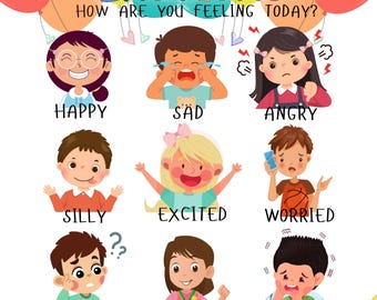 Emotions Poster: Educational Feelings Chart (Digital Download)