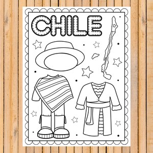 Hispanic Heritage Month Coloring Pages | Spanish Speaking Countries Clothes, Map image 4