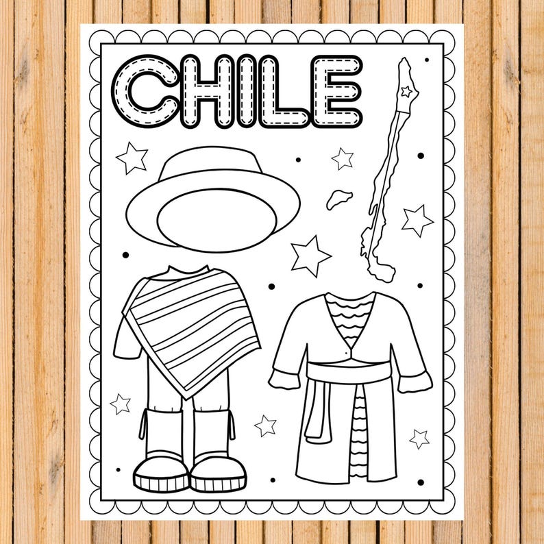 Hispanic Heritage Month Coloring Pages | Spanish Speaking Countries Clothes, Map image 4