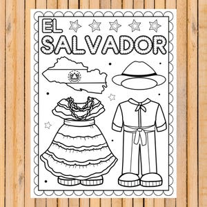Hispanic Heritage Month Coloring Pages | Spanish Speaking Countries Clothes, Map image 3