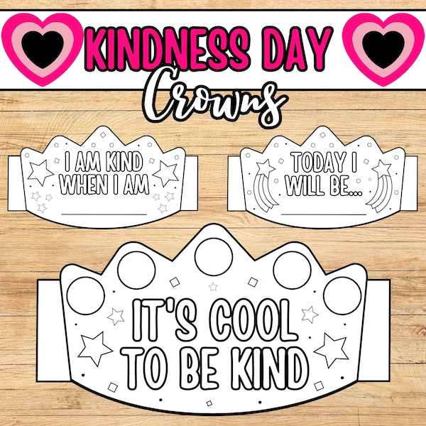 World Kindness Day Paper Crown Templates | World Kindness Day Headband Crafts | Kindness Activities | Kindness Hat Craft Templates!