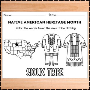 Native American Heritage Month Coloring Pages | Indigenous People Clothing Coloring Worksheets ...