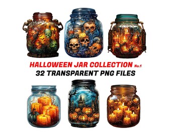 Halloween Jar Png, Halloween Png, Jar Halloween Png, Jars Png, Halloween Jar Clipart, Digital Download, Halloween Design, Watercolor PNG