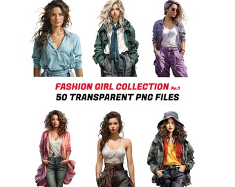 ファッションガールの水彩画のクリップアート、透明なPNG、デジタルダウンロード、カードを作る女性、商用利用、女性上司のクリップアート、女の子上司のクリップアート