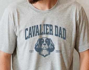 Personalized Cavalier Shirt, Cavalier King Charles Spaniel Dog Dad Tshirt, Custom Men's Shirt, Gift for Him, Husband Gift, Boyfriend Gift