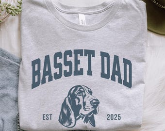 Basset Hound Dog Dad Shirt, Basset Lover T-shirt, Dog Dad Gifts, Gift for Boyfriend, Basset Hound Tshirt, Men's Tees, Gift for Husband