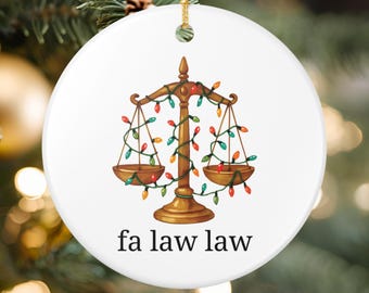 Lawyer Ornament, Funny Law Christmas Ornament, Lawyer Gifts, Paralegal Gift, Coworker Gift, Ceramic Xmas Ornament