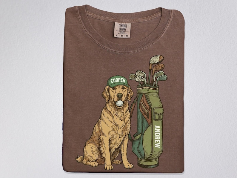 Personalized Golden Retriever Golf Shirt, Custom Name Dog Dad or Mom ...