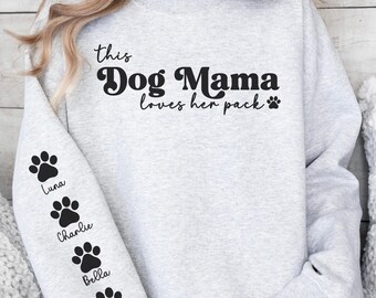 Custom Dog Mom Sweatshirt, Personalized Dog Mama Crewneck, Dog Mom Sweater, Dog Mom Gift,  Mother's Day Sweatshirt for Dog Moms