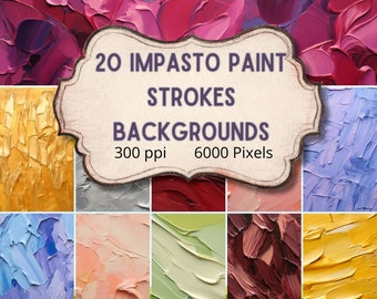 Thick Impasto Paint Strokes Digital Paper for Scrapbooking, Web design, invitations, digital paper backgrounds, commercial license included