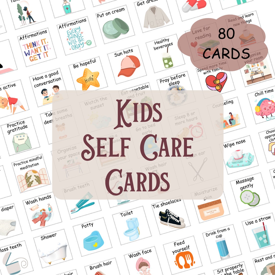 Kids Daily Self Care Cards, Printable Daily Routine, Visual Schedule, Chore Chart, Morning ...