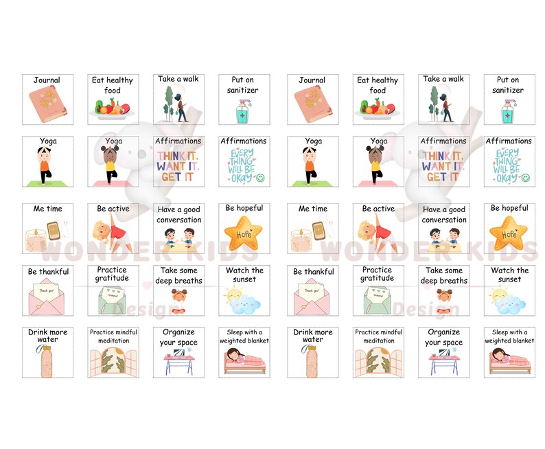 Kids Daily Self Care Cards Printable Daily Routine Visual - Etsy