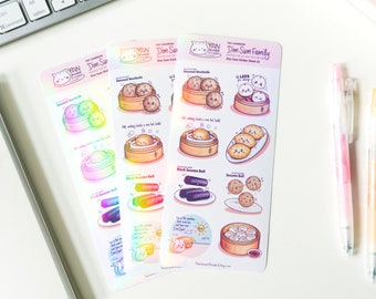 Dim Sum Sticker Sheet v3 | Cute Vinyl Stickers - Cute Stationery - Planner Stickers - laptop decal - Journal Stickers - Food Sticker