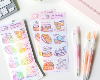 Dim Sum Sticker Sheet v1 | Cute Vinyl Stickers - Cute Stationery - Planner Stickers - laptop decal - Journal Stickers - Food Sticker