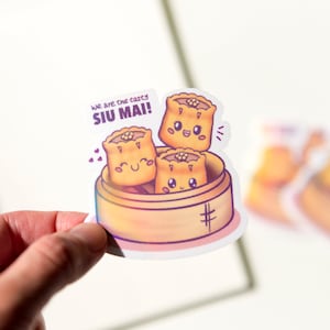 Siu Mai Dim Sum-sticker | Leuke vinyl gestanst sticker - schattige Dim Sum voedselsticker