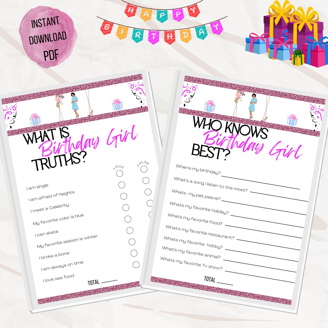Who Knows the Birthday Girl Best, Birthday Girl, Birthday Games, True ...