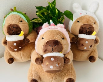 Boba Drinking Capybara Plushies