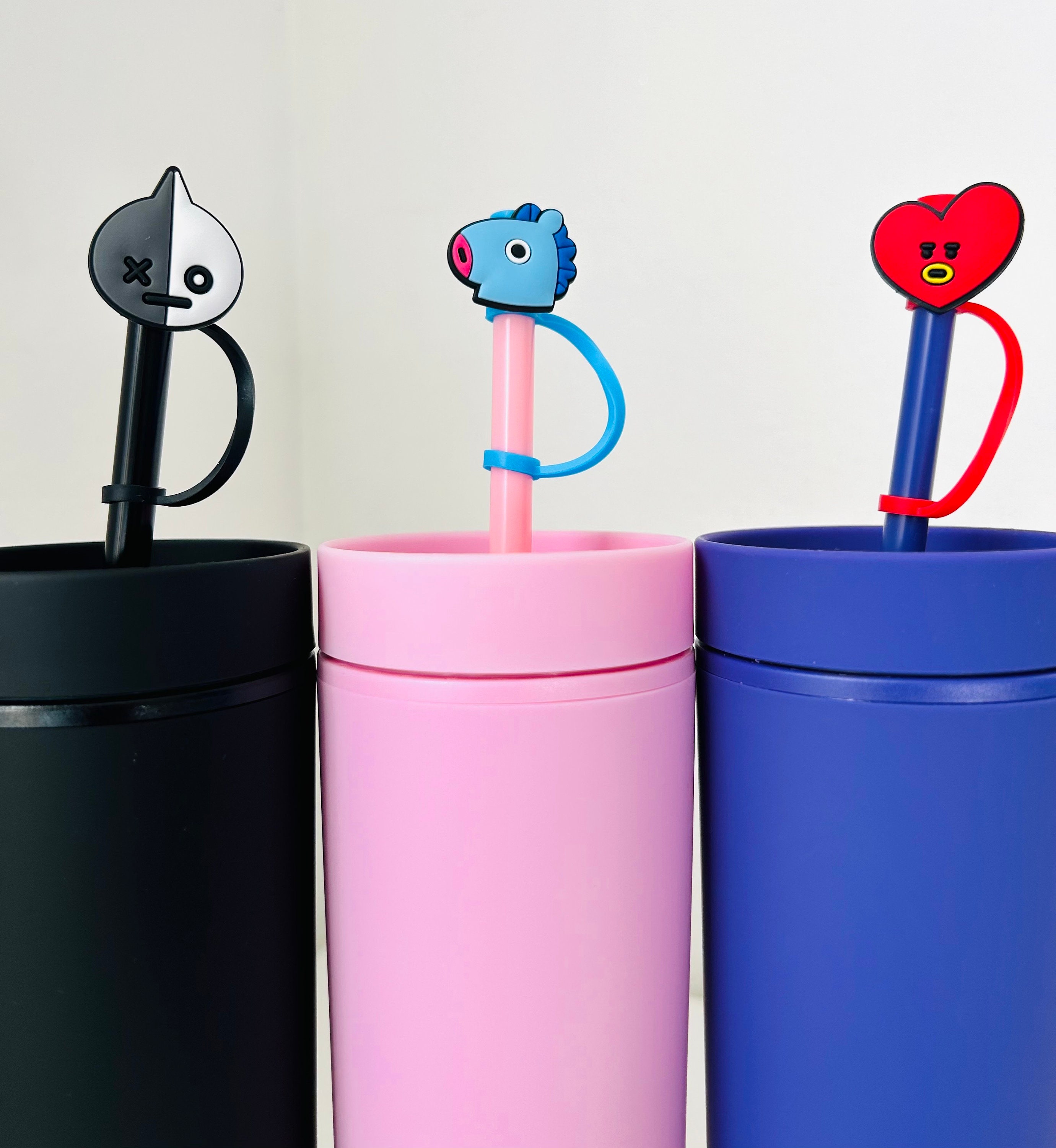 Reusable Silicone Boba Straw Toppers Best Friends Straw - Temu