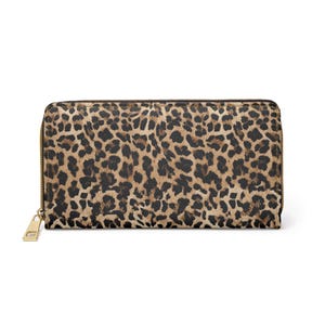 Fierce Luxe Leopard Print Zipper Wallet | Stylish Clutch, Animal Print Purse, Fashion Accessory, Gift for Her, Everyday Organizer