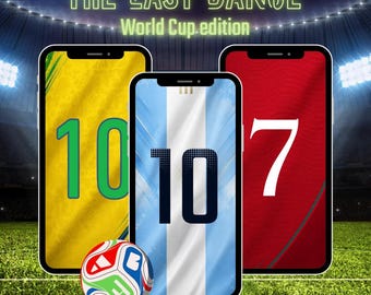 Collection La Dernière Danse | Pack de papiers peints pour téléphone de la Coupe du monde | Fonds d'écran Maillot Messi Ronaldo Neymar