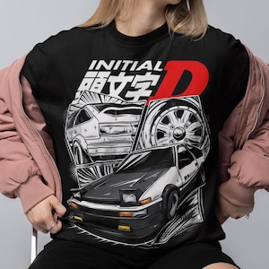 Initiale D Shirt, t-shirt Fujiwara Drift Racing, T-shirt unisexe JDM Car Culture Anime, graphique manga japonais de course de rue, cadeau de coureur rétro des années 90